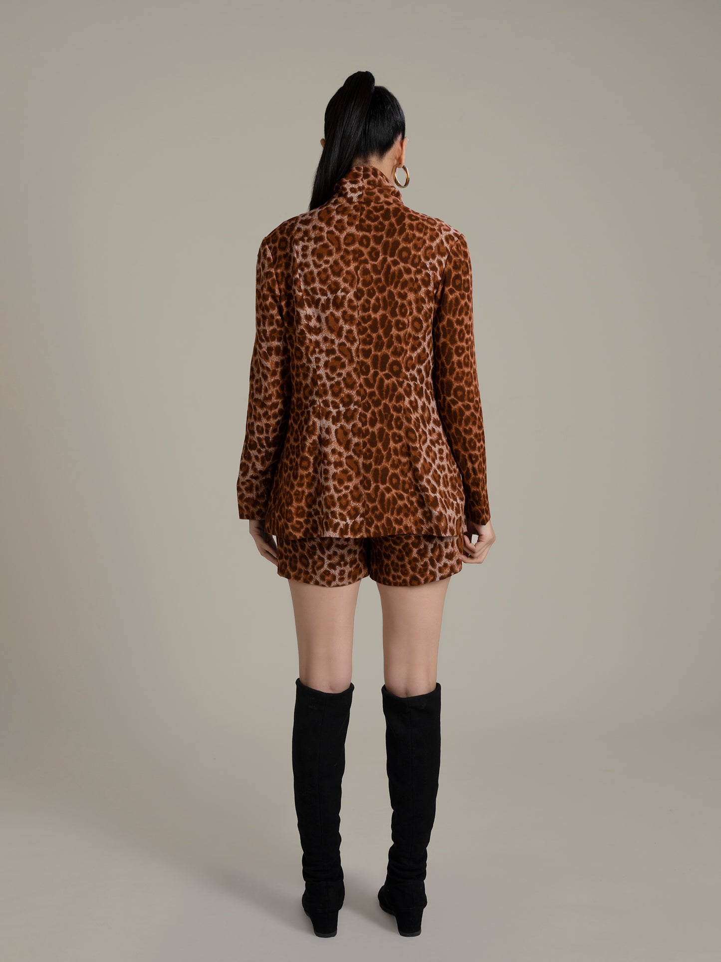 Leopard Print Blazer Set