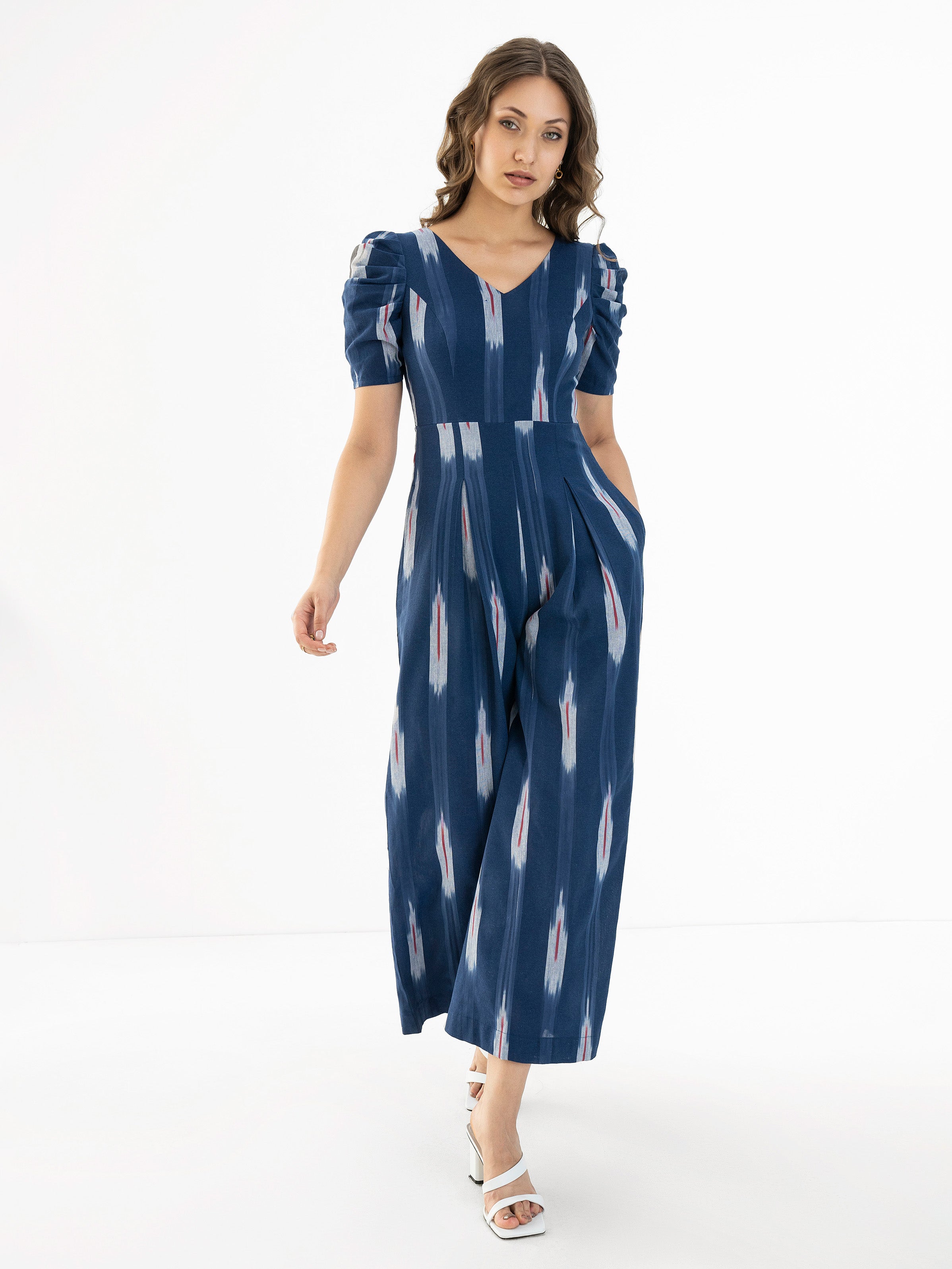 True Blue Ikat Jumpsuit  TFF | Thousand Forms of Fashion