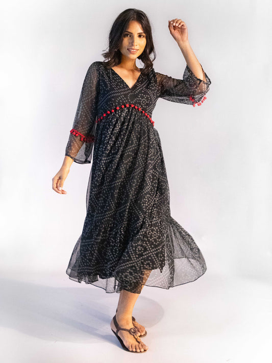 Black Bandhani Dress