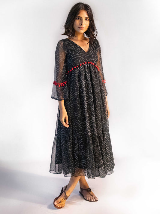 Black Bandhani Dress
