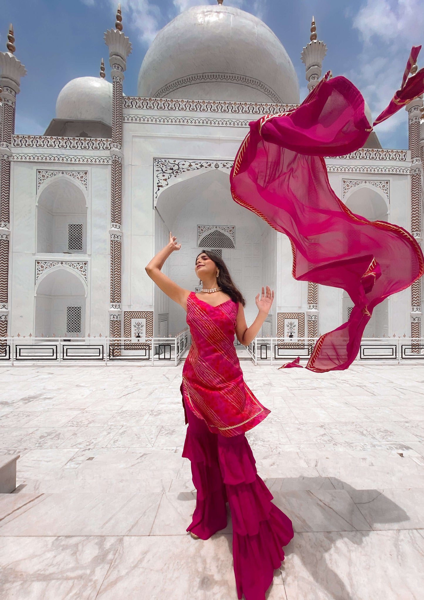 Ruby Gharara Suit Set